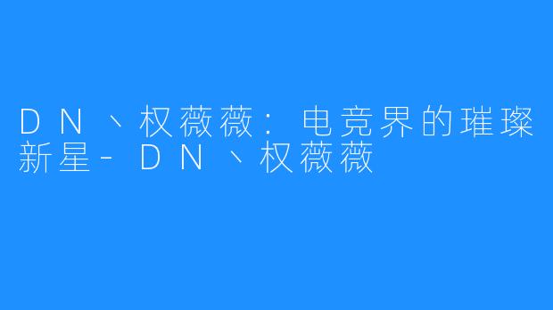 DN丶权薇薇：电竞界的璀璨新星-DN丶权薇薇