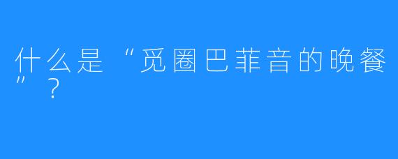什么是“觅圈巴菲音的晚餐”？