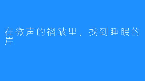 在微声的褶皱里，找到睡眠的岸